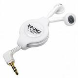 Cables Unlimited Ziplinq Retractable 3.5mm White Earbuds