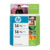 HP No. 14 Twinpack Tri-color Ink Cartridge