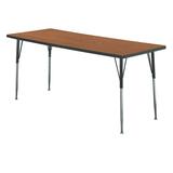 "HON Rectangular Activity Table - Rectangle - 72"" x 30"" x 1.12"" - Particleboard - Medium Oak, Black"