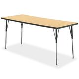 "HON Training Table - Rectangle - 72"" x 1.12"" - Particleboard - Natural Maple, Black"