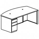 "Mayline Tiffany CSII Bow Front Desk - 29"" Height x 72"" Width x 39"" Depth - 3 Drawer - Single - Laminate"