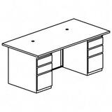 "Mayline Tiffany CSII Conference Front Desk - 29"" Height x 72"" Width x 36"" Depth - 6 Drawer - Double"