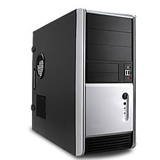 MID CHAS ATX 3 5.25 4 3.5-BLK/SLVR 350W P/S