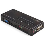 STARTECH.COM StarTech.com 4 Port Black USB KVM Switch Kit with Cables and Audio