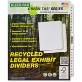 Kleer-Fax Legal 80000 Series Printed 1 - 25 Exhibit Index Divider