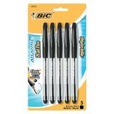 BiC Atlantis Stick Ballpoint Pen - 1.2mm - Black - Non-refillable - 5 per Pack