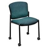 HON Pagoda Mobile Stacking Guest Chairs Without Arms - Steel Black Frame - Polyester Persian Seat