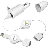 Emerge Retractable 5-in-1 iPod Travel Charger (White)