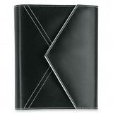 Looseleaf Faux Leather Binder Organizer, 5-1/2 x 8-1/2, Black
