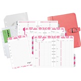 "DAY-TIMER Pink Ribbon Leather Starter Set with Snap - Monthly - 5.5"" x 8.5"" - Pink"