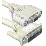 ULTRACABLE - PC VGA / PS2 KM SWITCH TO KVM, COAX - HIGH RESOLUTION1 FT, DB25M T