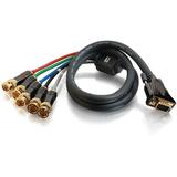 Cables To Go SonicWave BNC Component Video To HD15 VGA Breakout Cable - 5 x BNC - 1 x HD-15 - 100ft - Gray