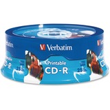 Verbatim CD-R 700MB 52X White Inkjet Printable, Hub Printable - 25pk Branded Spindle