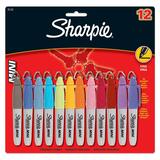Sanford Mini Sharpie Marker - Point Tip - Assorted - 12 per Set