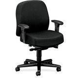 "HON Mid-back Task Chair With Adjustable Arms - 32.25"" x 29.5"" x 43.5"" - Nano-Tex Fabric Black Seat"