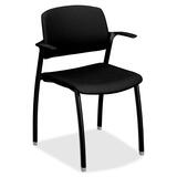 "HON Guest Chair With Arms - 23.25"" x 21.5"" x 33"" - Polyester Black Seat"