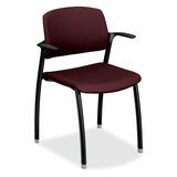 "HON Guest Arm Chair - 23.25"" x 21.5"" x 33"" - Polyester Red Seat"
