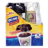 DixieÂ® Grab 'N Go PerfecTouchâ„¢ Combo Box, 14 Cups/ 14 Black Lids, 12 oz