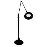 Art Specialty Magnifier Floor Lamp - Fluorescent Bulb - Adjustable - Circle - Metal - Black