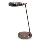 "Ledu Deluxe Magnifier Lamp - 16"" Height - Fluorescent Bulb - Weighted Base - Satin Nickel Finish"