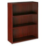 "Lorell 87000 Series 3-Shelf Bookcase - 48"" Height x 36"" Width x 12.5"" Depth - 2 Drawer - Wood - Mahogany"