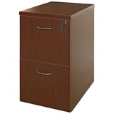 "Lorell 87000 Series File Pedestal - 28.25"" Height x 22"" Width x 16"" Depth - 2 Drawer - Wood - Mahogany"