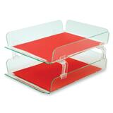 Deflect-o Glasstique Desk Tray Set - Acrylic - Green