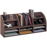 Safco Desktop Organizer - 15.25" x 38.5" x 9.62" - 12 Compartment(s) - Wood - Mahogany
