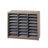 Safco Compartment Literature Sorter - 26 x 32 x 13.5 - 550 x Sheet - 24 Compartment(s) - Medium Oak