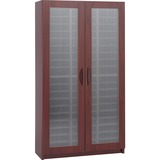 "Safco Frosted Door Literature Organizer - 58.25"" x 30"" x 14"" - 60 Compartment(s) - Mahogany"