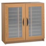 "Safco Frosted Door Literature Organizer - 30.04"" x 30"" x 14"" - 30 Compartment(s) - Medium Oak"