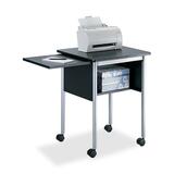 Safco Machine Stand With Slide-Away Shelf - Steel - Black