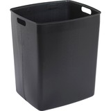 "Continental Rigid Plastic Trash Can Liner - 45gal Capacity - 21.5"" Height x 24.25"" Width x 20.5"" Depth - Plastic - Black"