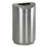 United Receptacle Receptacle Eclipse Open Top Waste Can - 30gal Capacity - 35.5" Height x 20" Width x 20" Depth - Steel - Stainless Steel