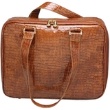 Mango Tango Brown Faux Croc Laptop Bag