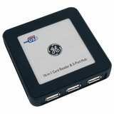 GE USB 2.0 3PORT HUB AND 19-IN-1 CARD READER W/MCC