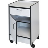 Hausmann Drawer and Cabinet Mobile Cart - 1 Drawer - 100 lb Capacity - 2.5" Caster - Laminate - 18.5" x 18.5" x 30" - Gray