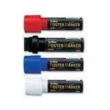 Shachihata Poster Marker - 30mm - Red, Black, Blue, White - 4 per Pack