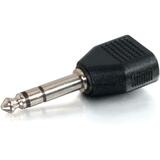 image of Cables To Go 6.3mm to Dual 3.5mm Stereo Adapter - 2 x 3.5mm Female Stereo to 6.35mm Male Stereo