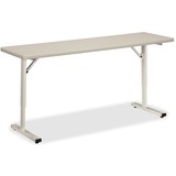 "HON Training Table Without Grommets - Rectangle - 60"" x 18"" x 1.12"" - Light Gray"