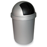 Rubbermaid Dome Top Push Lid Wastebasket - 50L Capacity - Gray