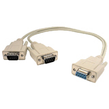 Cables Unlimited 6in DB9 1F and 2M Cable Splitter