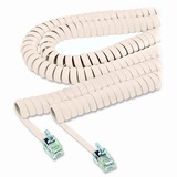 Coiled Phone Cord, Plug/Plug, 25 ft., Beige  MPN:42260