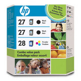 HP No. 27/28 Combo Pack Ink Cartridge - Black, Color