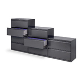 "HON 800 Series Lateral File - 53.25"" Height x 36"" Width x 19.25"" Depth - Steel - 2 Shelf(ves) - 4 x File Drawer(s) - Interlocking - Charcoal"