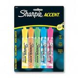 image of Sanford Accent Generation Highlighter - Fluorescent Pink, Fluorescent Orange, Fluorescent Green, Fluorescent Yellow, Blue - 5 per Pack