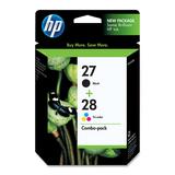 HP No. 27A/28A Combo Pack Black/Color Ink Cartridge - 220, 190 Pages, Pages Black, Color - Black, Color