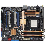 image of ASUS M3A32-MVP Deluxe Desktop Board - AMD 790FX - HyperTransport Technology - Socket AM2+ - 2600MHz, 1000MHz, 800MHz HT - 8GB - DDR2 SDRAM - DDR2-1066/PC2-8500, DDR2-800/PC2-6400, DDR2-667/PC2-5300, DDR2-533/PC2-4200 - CrossFireX - ATX