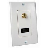 Affordable HDMI Cables | White HDMI Cables - Cables Unlimited White HDMI & Coaxial F Connector Wall Plate