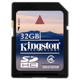 KINGSTON DIGITAL INC Kingston 32GB Secure Digital High Capacity (SDHC) Card - Class 4